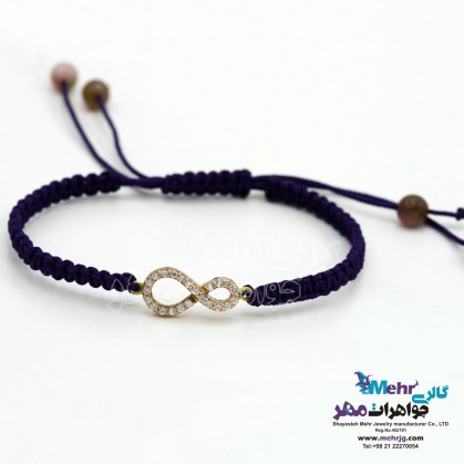 دستبند طلا و بافت - طرح بی‌نهایت-SB0151